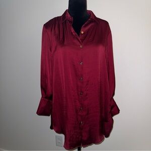 Cato Elegant Burgundy Women's Top Medium